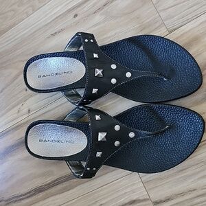 Bandolino Black Studded Sandals Womens Size 10 M